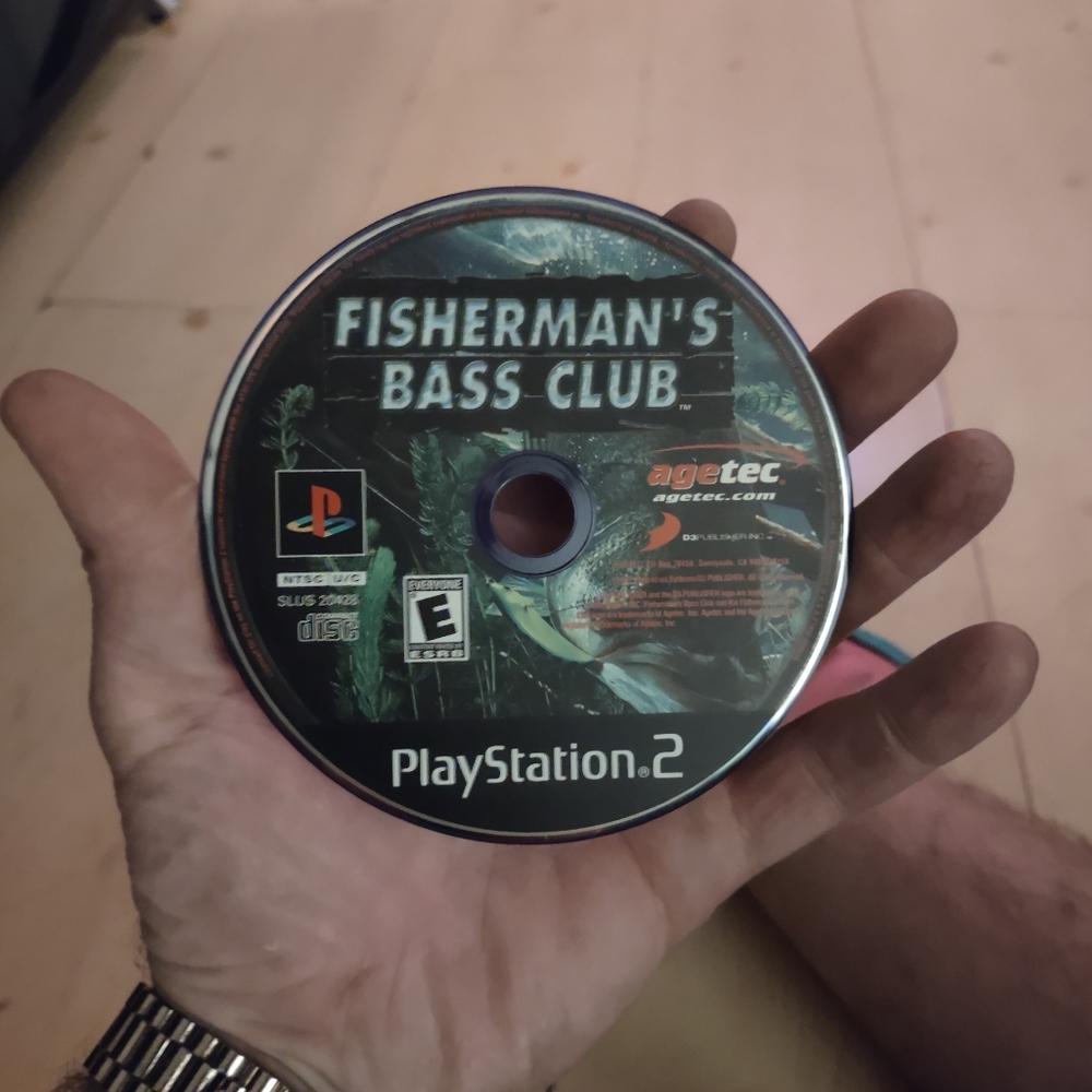 Fisherman's Bass Club PlayStation 2 game. Mint condition, no scratches.